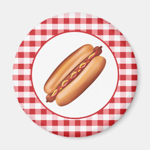 Íman Ilustração de Fast Food de Cachorro Quente em Xadr