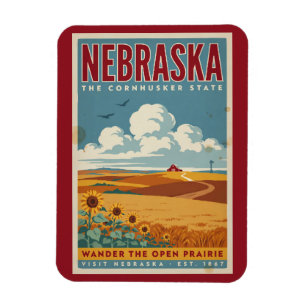 Íman Ilustração de Fazenda da Pradaria de Nebraska Arte