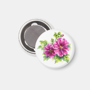 Íman Ilustração de Flor Aquarela Roxa