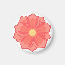 Ilustração de flor cor-de-rosa coral minimalista