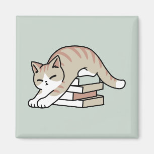 Íman Ilustração de Gato do Livro ao Longo - Enrolada e 