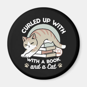 Íman Ilustração de Gato do Livro ao Longo - Enrolada e 