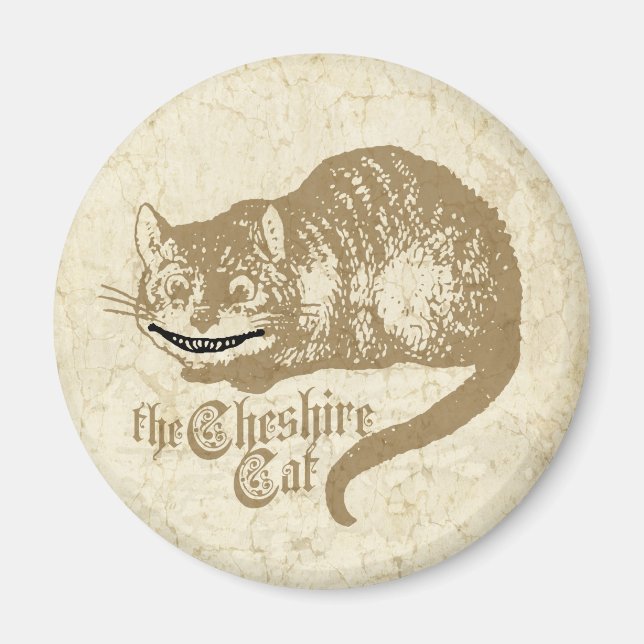 Íman Ilustração de Gato Vintage Cheshire (Frente)