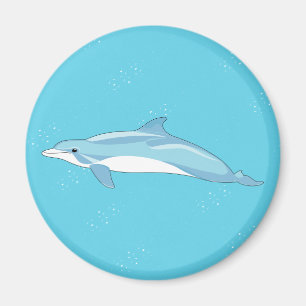 Íman Ilustração de Golfinho Azul Design Oceano