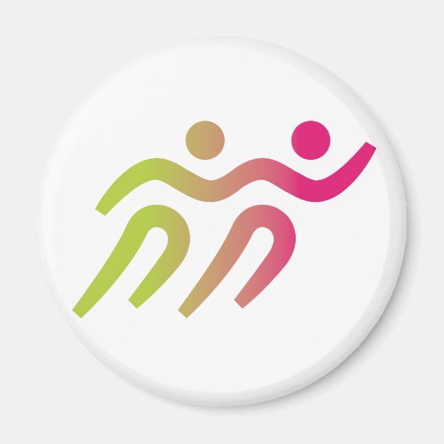 Íman ilustração de grupo de corredores (Frente)