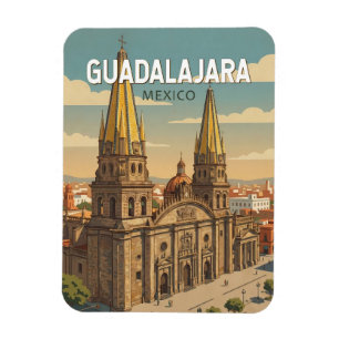 Íman Ilustração de Guadalajara México Arte de Viagem Vi