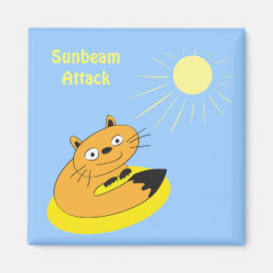 Íman Ilustração de Humor de Gato Introvertido Aconchega