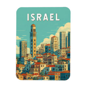 Íman Ilustração de Israel Arte de Viagem Vintage