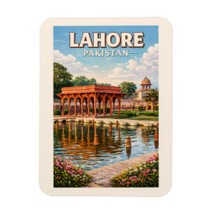 Íman Ilustração de Jardins de Lahore Paquistão Arte de