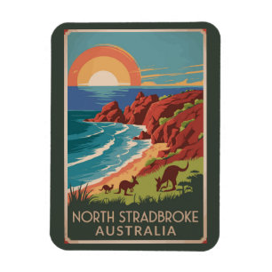 Íman Ilustração de Kangaroos Ilha Stradbreak Norte
