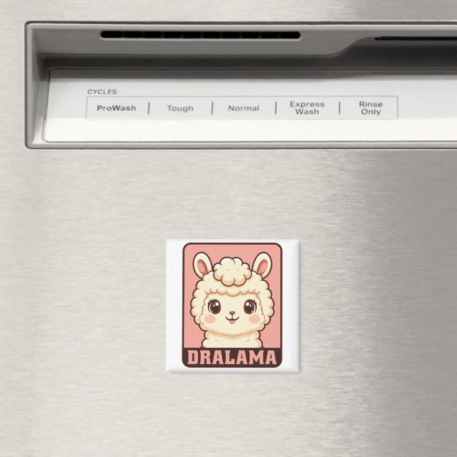 Íman Ilustração de lhama fofa design (In Situ (Dishwasher))