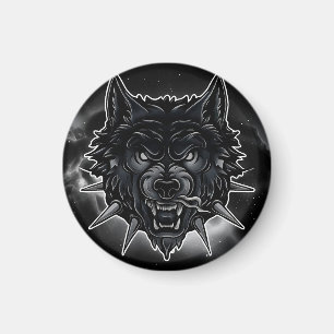 Íman Ilustração de Lobo Feroz com Colar de Espinhos