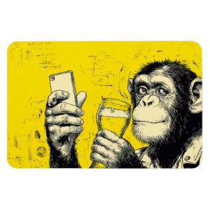 Íman Ilustração de Macaco Engraçado Tirando Selfie – Ch