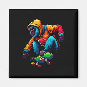 Íman Ilustração de Macaco Uivador Legal e Funky de Skat