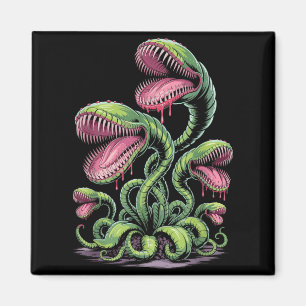 Íman Ilustração de Monstro de Planta Carnívora Com Dent