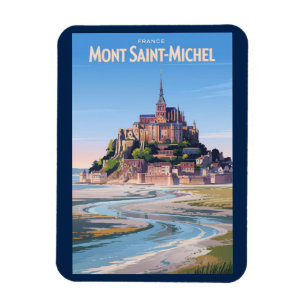 Íman Ilustração de Mont Saint Michel Arte de Viagem Vin