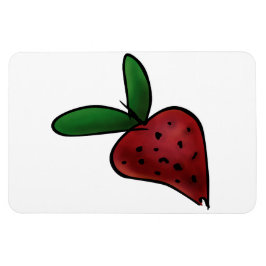 Íman Ilustração de Morango Pintado Fofo