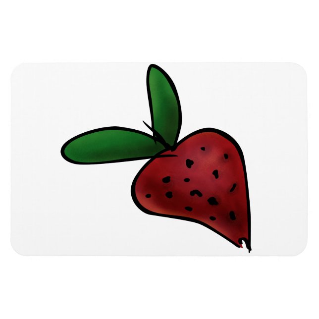Íman Ilustração de Morango Pintado Fofo (Horizontal)