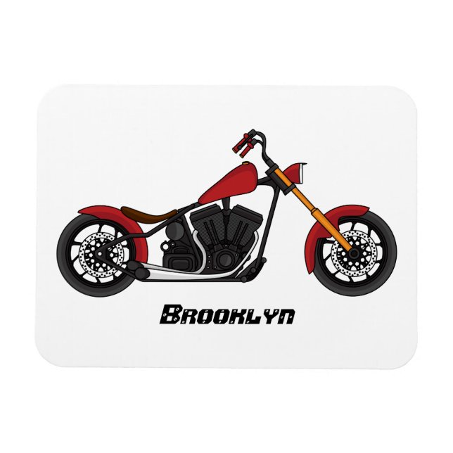 Íman Ilustração de moto estilo Chopper (Horizontal)