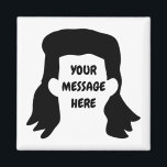 Íman Ilustração de Mullet Engraçado de Mensagem Persona<br><div class="desc">Crie o presente personalizado perfeito. Adicione uma mensagem engraçada para torná-la um presente engraçado. Apresenta uma ilustração de estilo cartoon do estilo de cabelo mullet e do seu próprio ditado ou nome.</div>