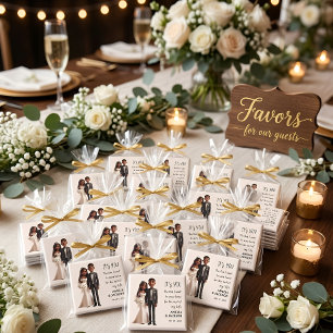 Íman Ilustração de noiva e noiva com citação de amor