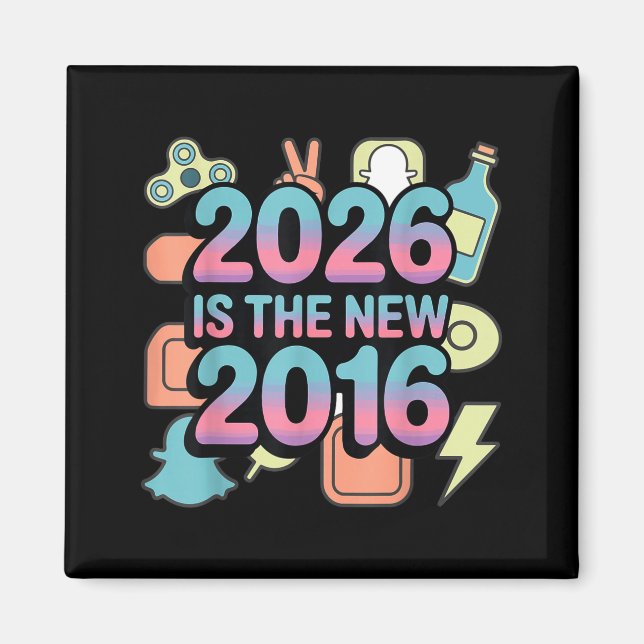 Íman Ilustração de Nostalgia Retro 2016 Nova 2026 (Frente)