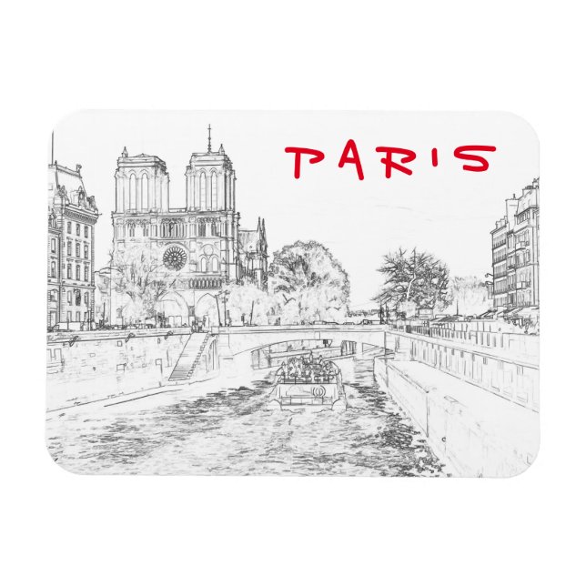 Íman Ilustração de Notre Dame de Paris (Horizontal)