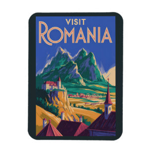 Íman Ilustração de Paisagem da Romênia Arte de Viagem V