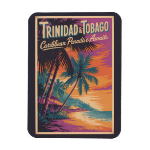 Íman Ilustração de Paisagem de Trinidad e Tobago Viagem