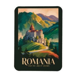Íman Ilustração de Paisagem do Castelo da Romênia Arte 