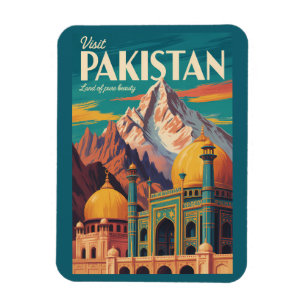 Íman Ilustração de Paisagem do Paquistão Arte de Viagem