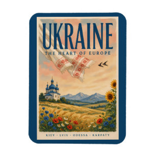 Íman Ilustração de Paisagem Ucraniana Viagem