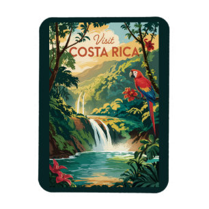 Íman Ilustração de Papagaio da Costa Rica Arte de Viage