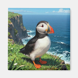 Íman Ilustração de Papagaio-do-Mar à Beira-Mar