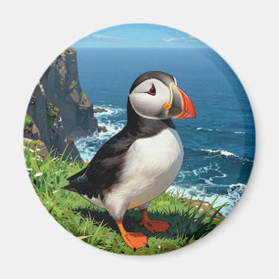 Íman Ilustração de Papagaio-do-Mar à Beira-Mar