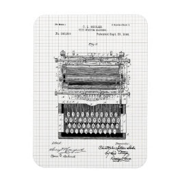 Íman Ilustração de Patente de Máquina de Escrever Vinta