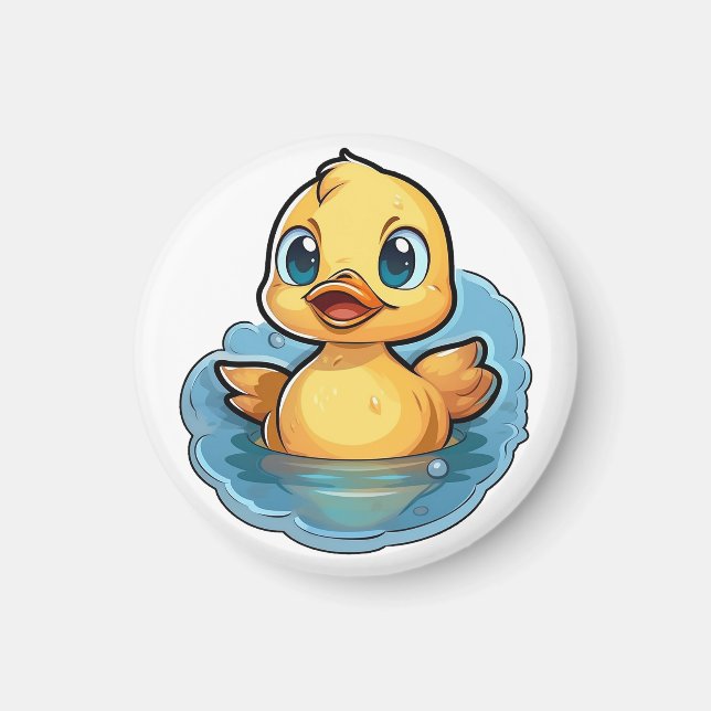 Íman Ilustração de pato de desenho animado (Frente)