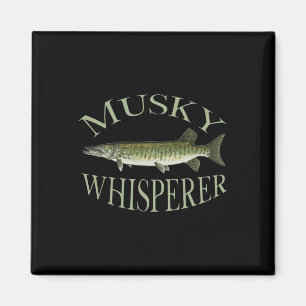 Íman Ilustração de Peixe Musky Muskellunge Arte Pesca A