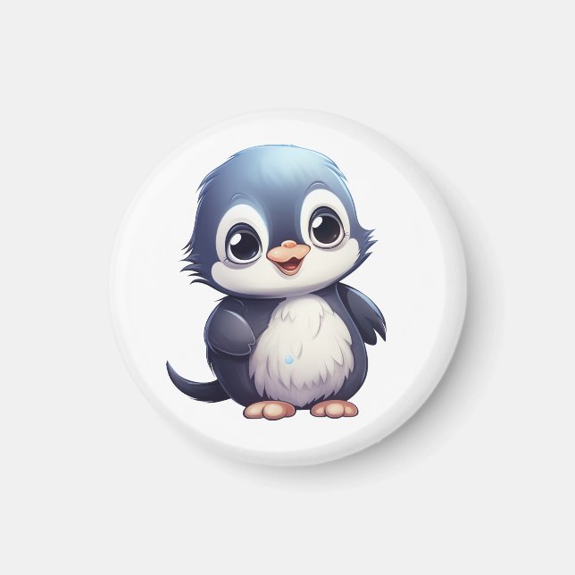 Íman Ilustração de pinguim de desenho animado (Frente)