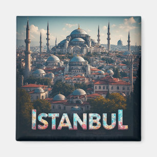 Íman Ilustração de ponto turístico de viagem Istambul T