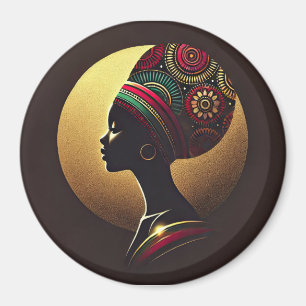 Íman Ilustração de Retrato de Mulher Africana Elegante