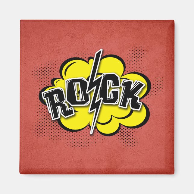 Íman Ilustração de rock estilo cômico (Frente)
