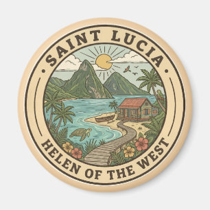 Íman Ilustração de Santa Lúcia Emblema de Arte de Viage