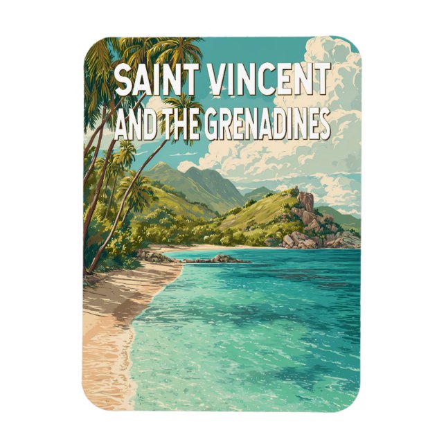 Íman Ilustração de São Vicente e Granadinas (Vertical)