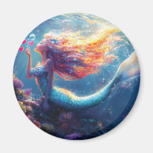 Íman Ilustração de Sereia Submarina Colorida