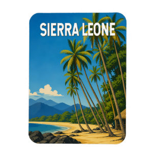 Íman Ilustração de Serra Leoa Viagem Arte Vintage