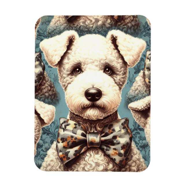 Íman Ilustração de Terrier Bedlington Retro (Vertical)