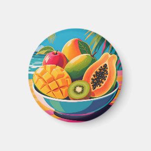 Íman Ilustração de Tigela de Frutas Tropicais