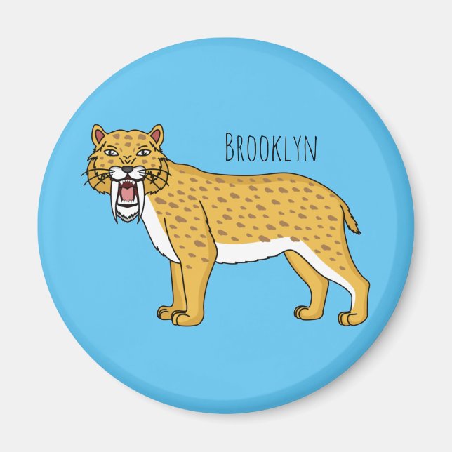 Íman Ilustração de tigre com dentes de Saber (Frente)