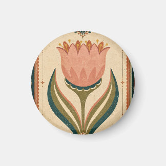 Íman Ilustração de Tulipa Antiga em Estilo Folclórico V